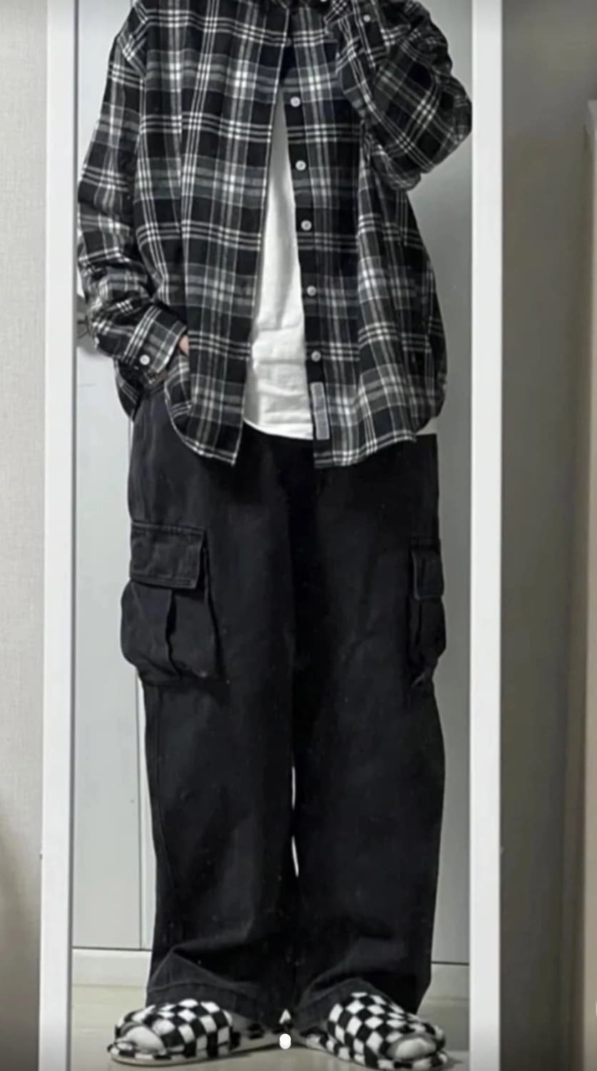 필루미네이트 오버핏 포레스트 체크 셔츠 상품이미지1