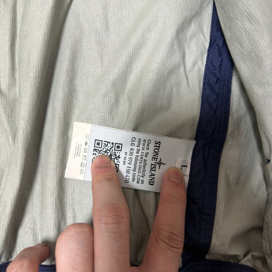 [ L ] 스톤아일랜드 마이크로 립스탑 티백 쉴드 바람막이 자켓 때 상품이미지6