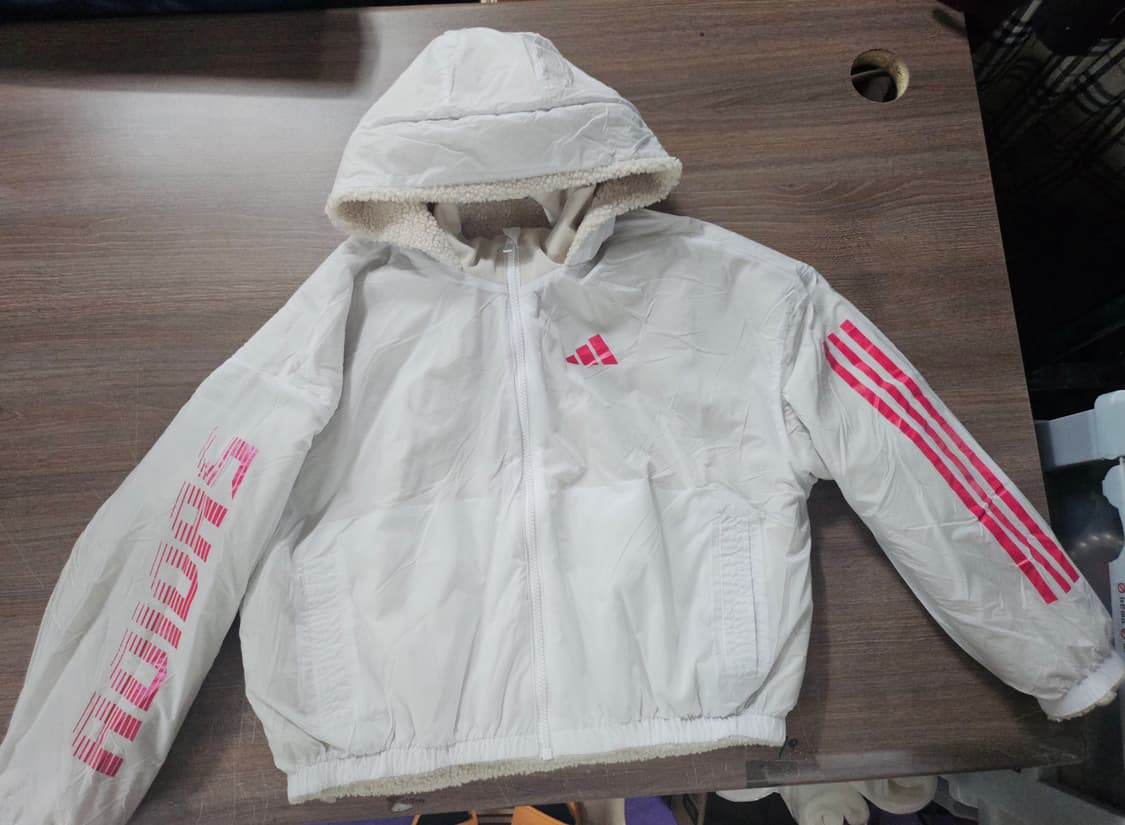 아디다스 리버시블  후드 뽀글이 플리스 바람막이 크롭자켓 상품이미지2