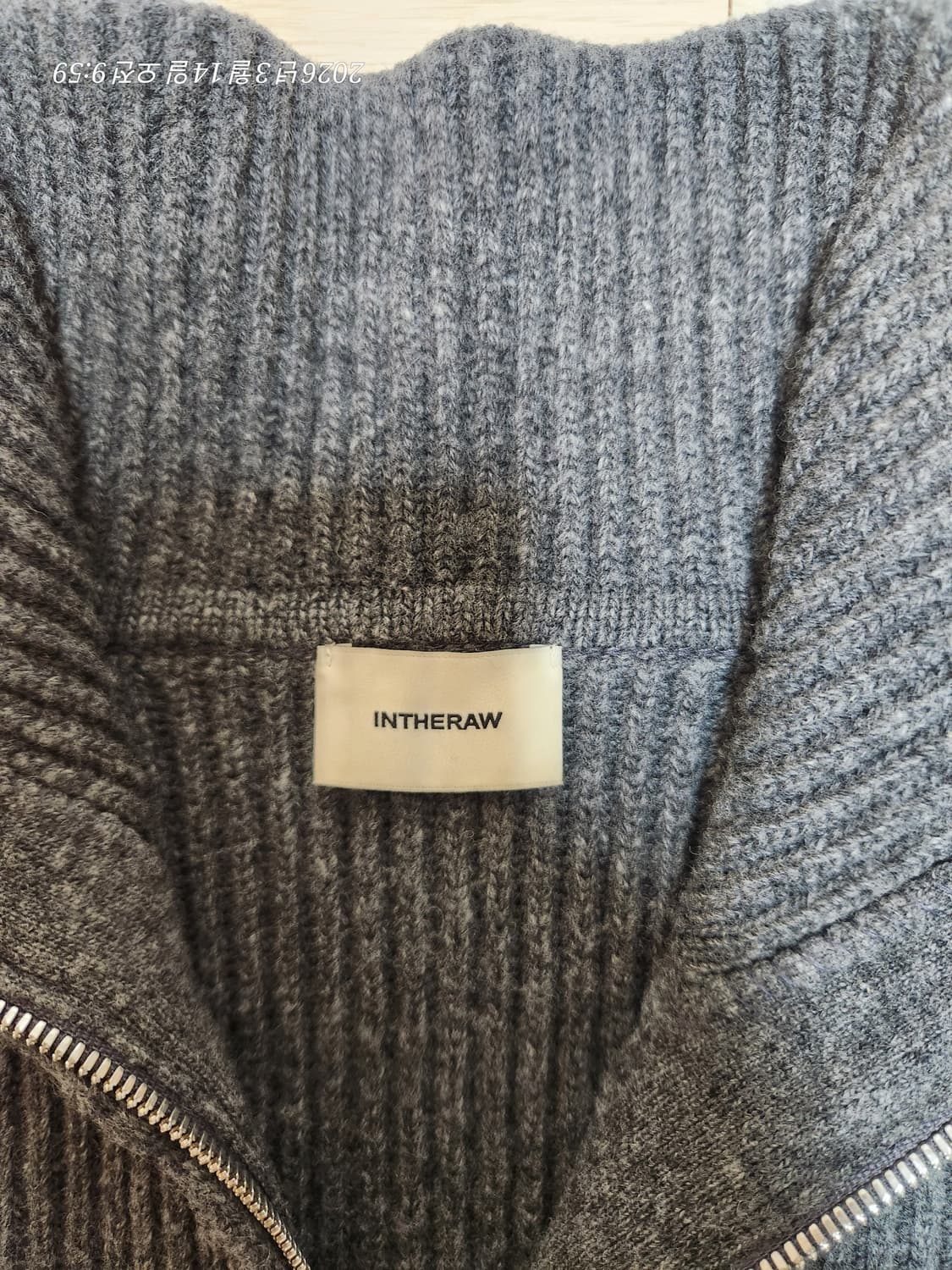 [인더로우] 로이 풀집업 니트 딥그레이 3사이즈(100~105) 상품이미지5