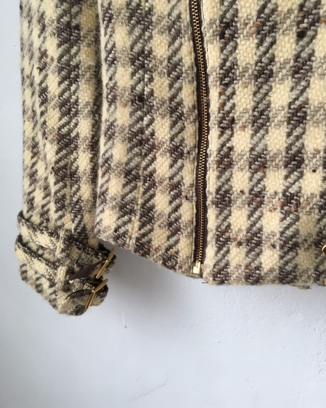 Woolen check pattern rider jacket 상품이미지2