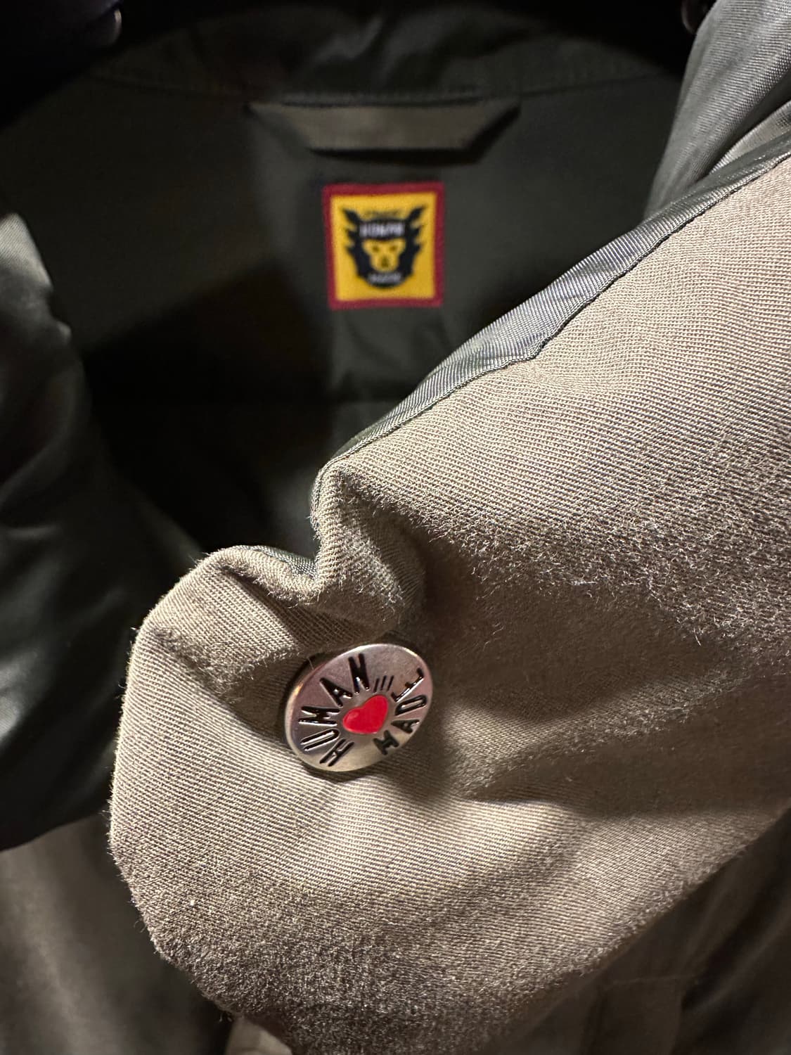 휴먼 메이드 다운 파카 올리브 드랩 상품이미지4