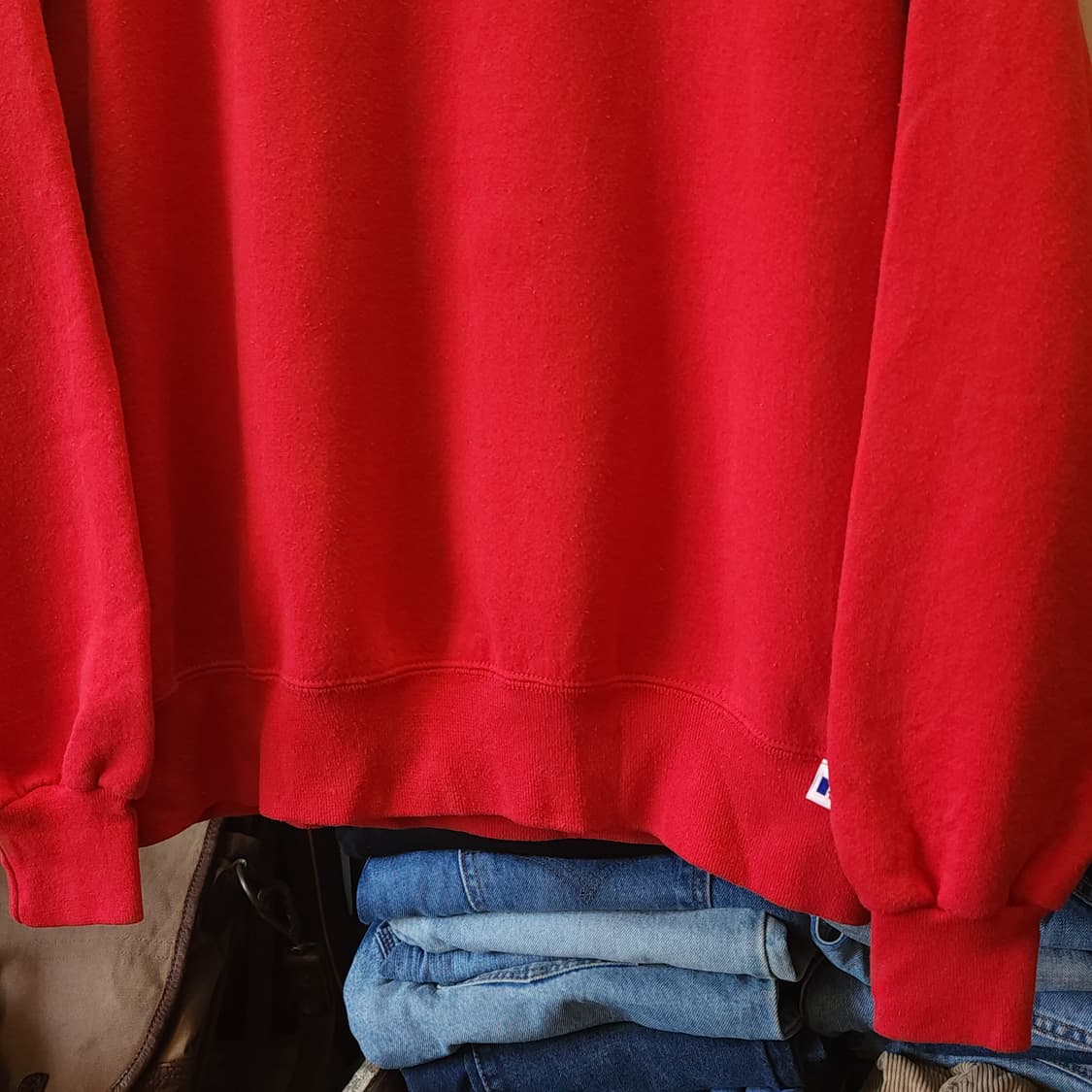 90s 빈티지 러셀 스웻셔츠 러셀 블랭크 레드 플레인 스웻셔츠 xl 상품이미지6