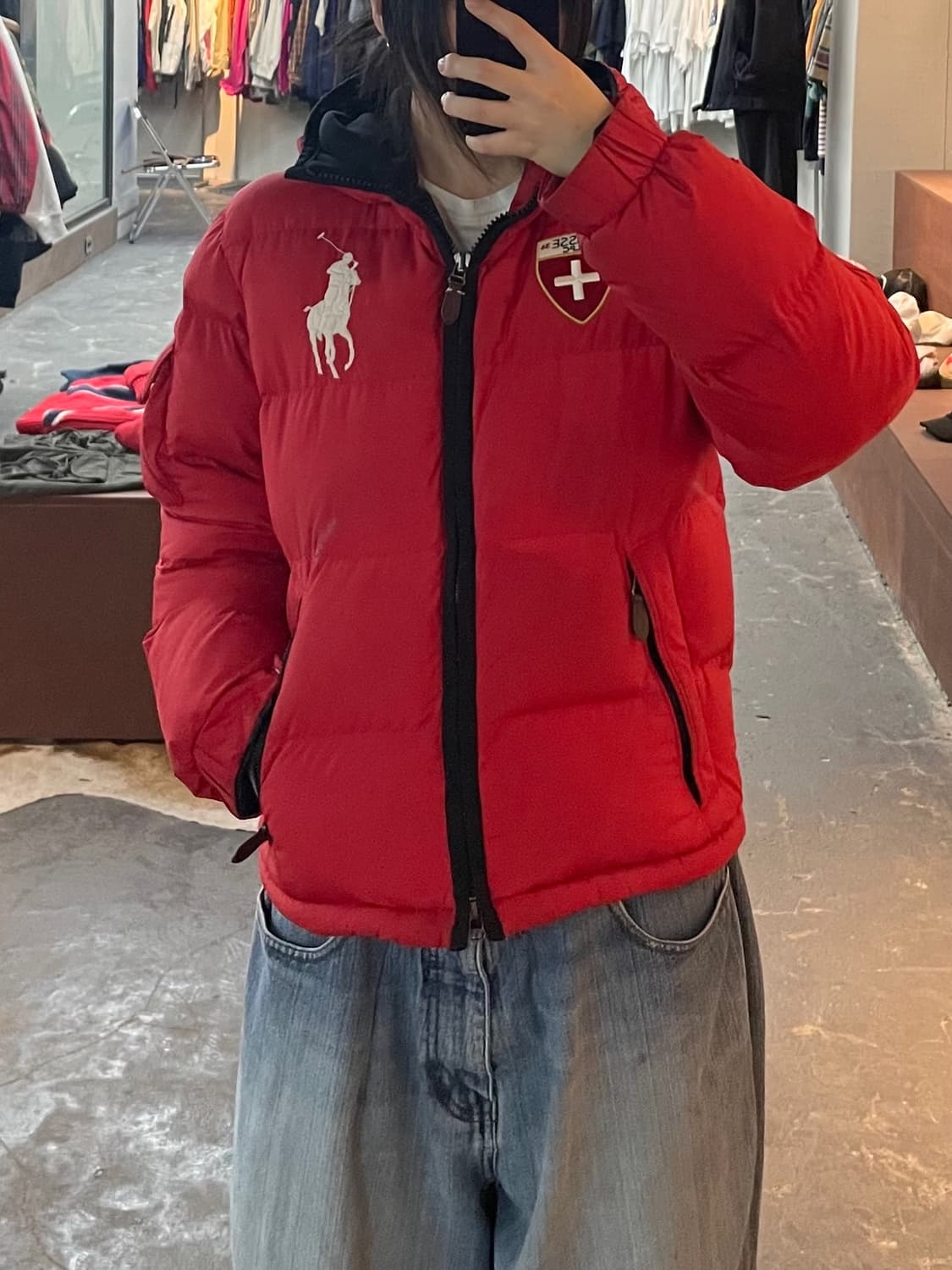 폴로 랄프로렌 빅포니 스위스 레드 푸퍼 패딩 H2342 상품이미지1