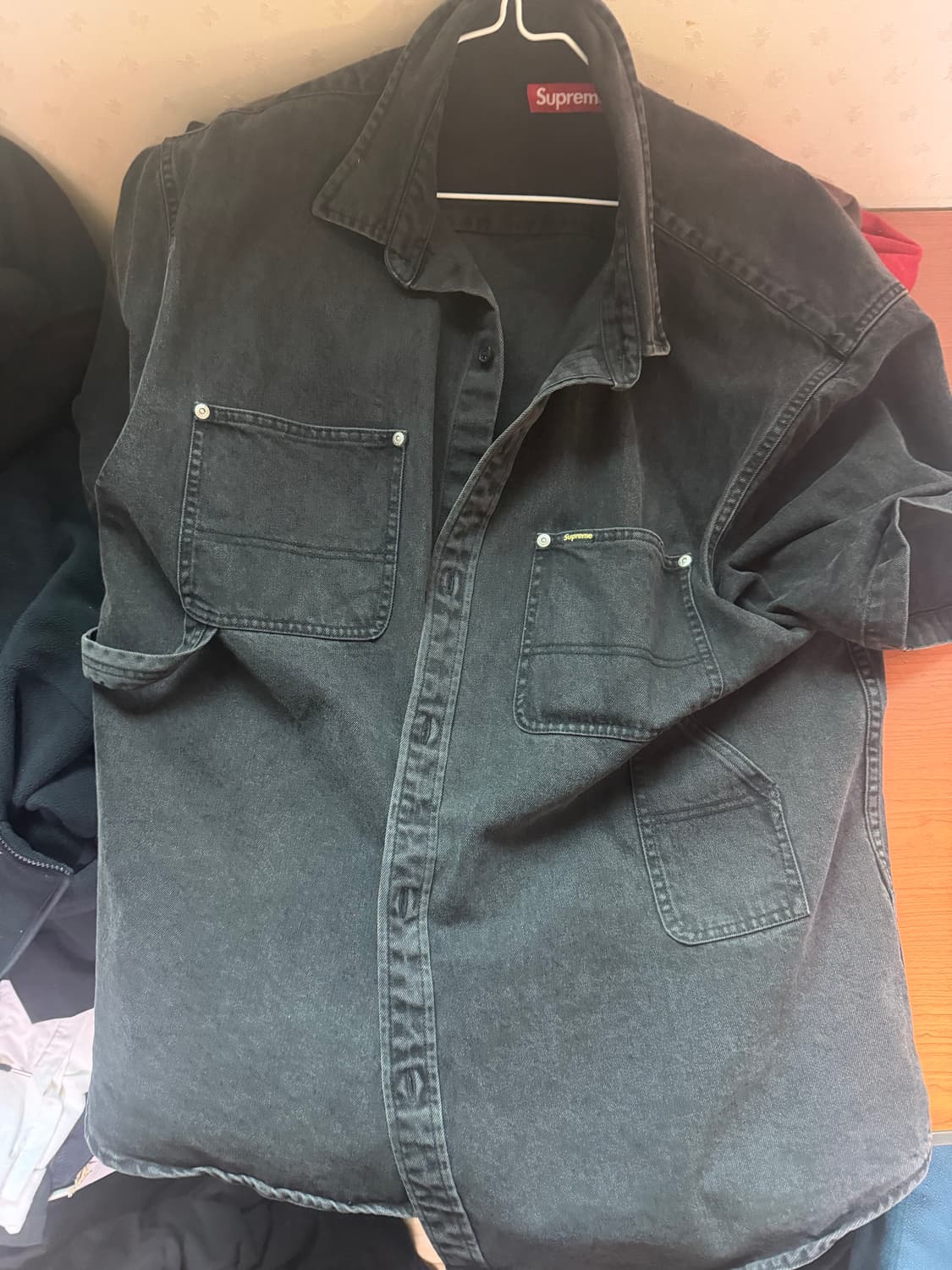 슈프림 반팔 데님자켓 xl팝니다 상품이미지4