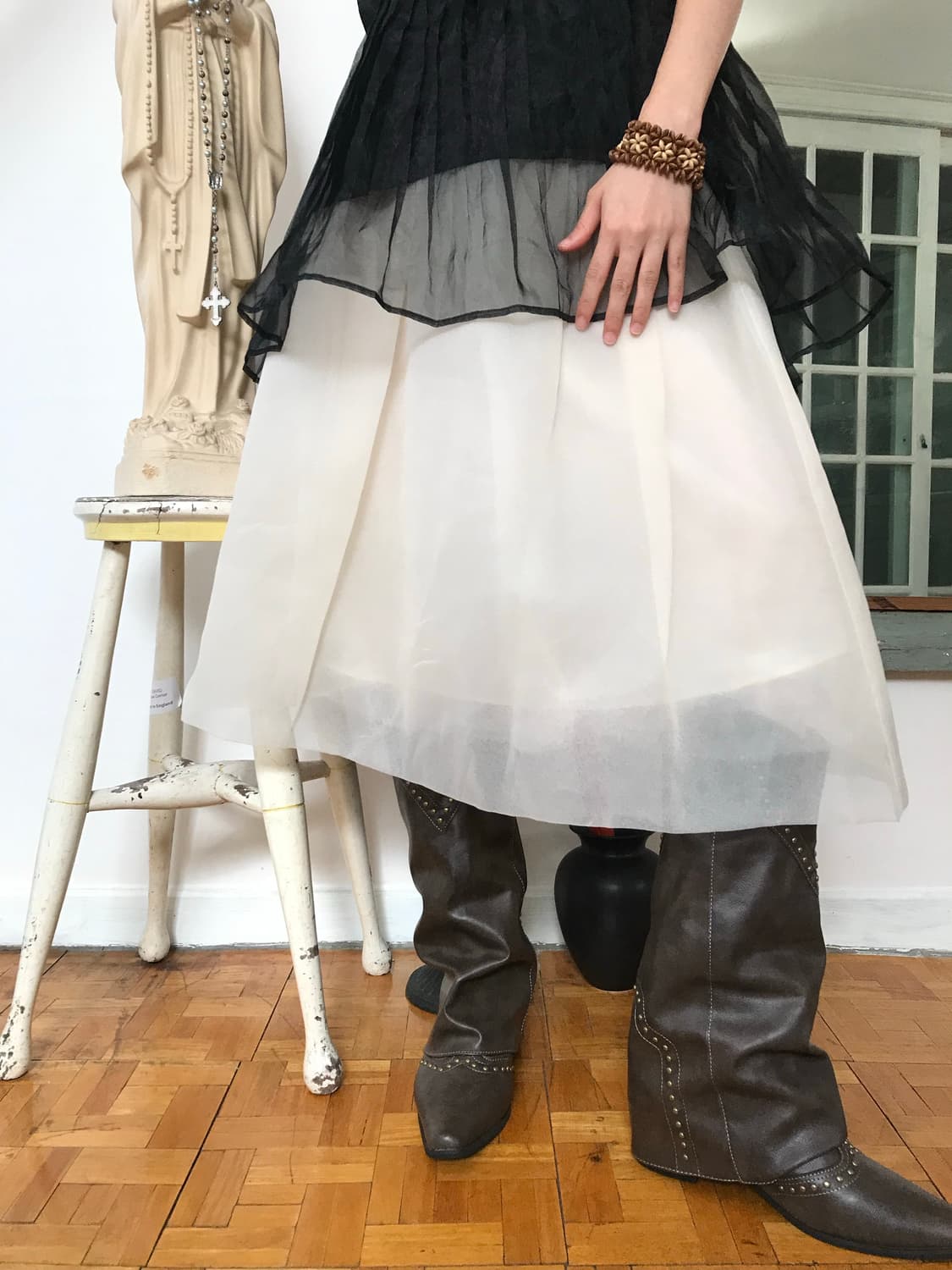 vintage pleats sleeveless 상품이미지4