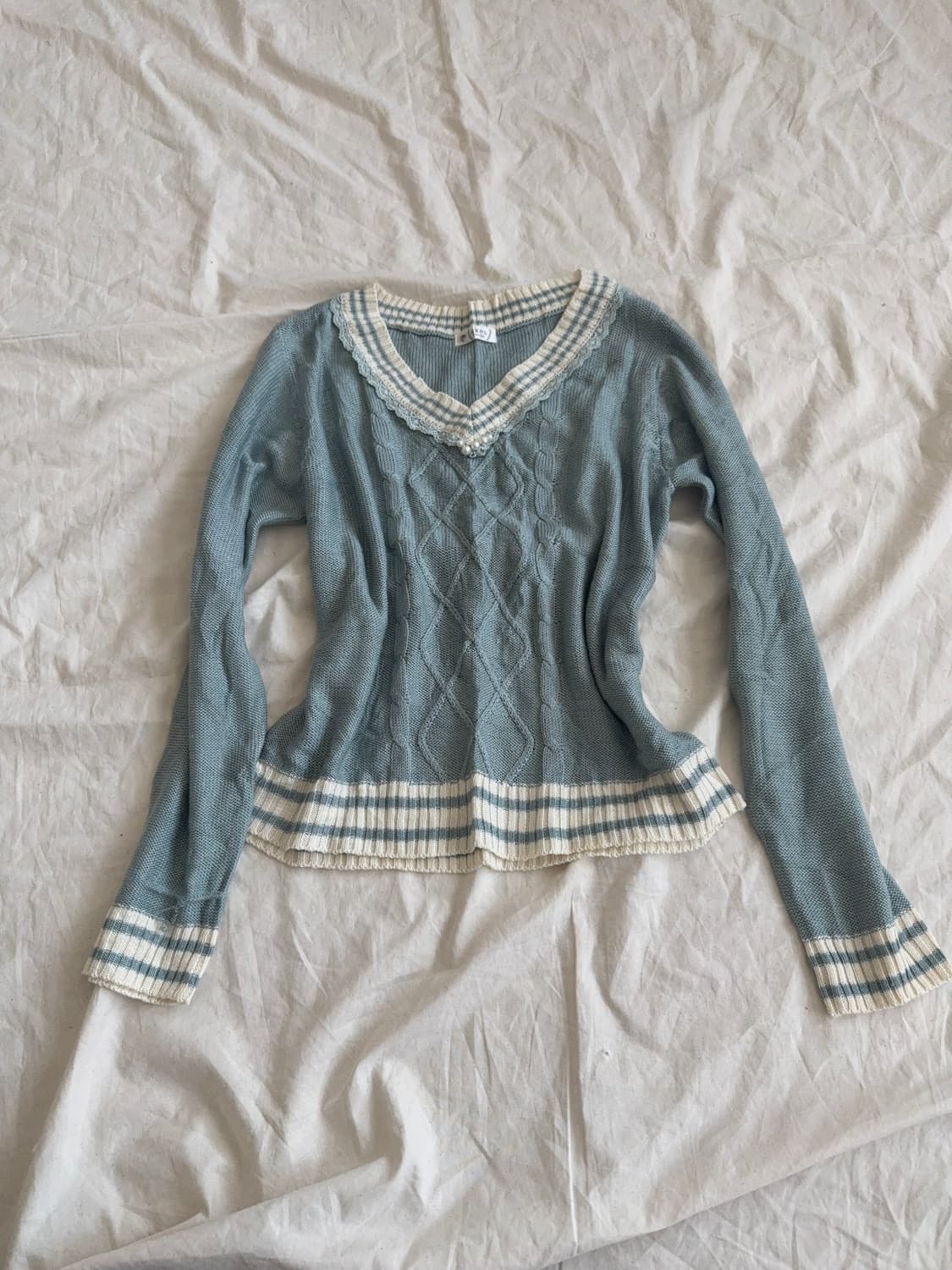 엑시즈팜 러블리 모리 프레피 니트  상품이미지1