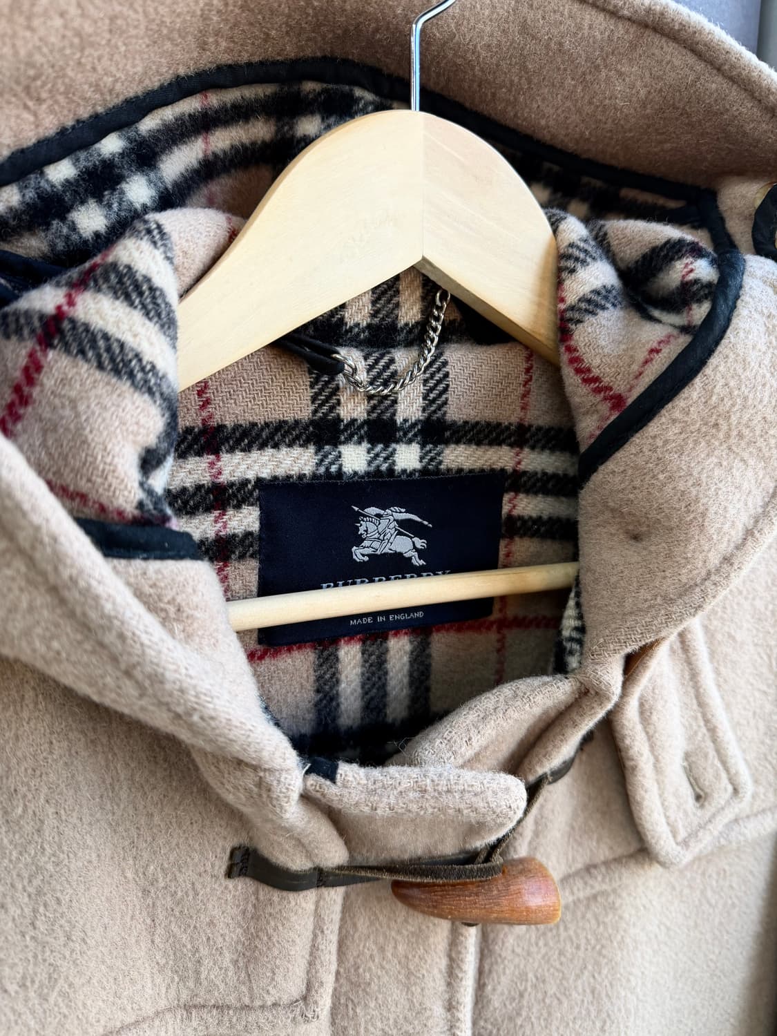 55~66/ 버버리 노바체크 포인트 떡볶이 울코트 상품이미지5