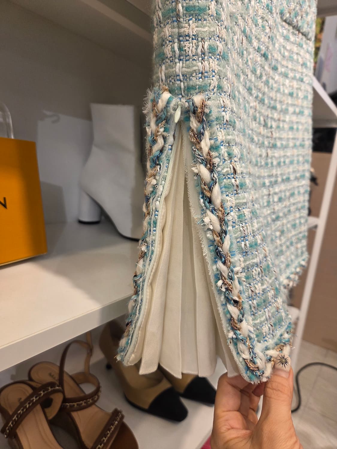 미샤 트위드 슬릿 스커트 상품이미지3