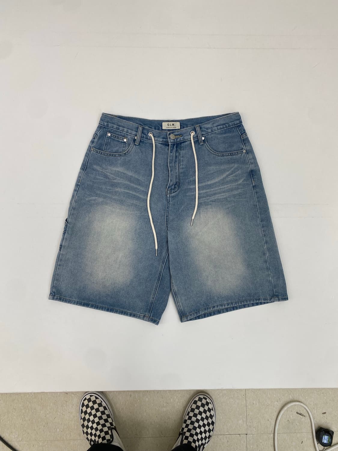 GLW 워싱 카펜터 데님 쇼츠 (L) 상품이미지1