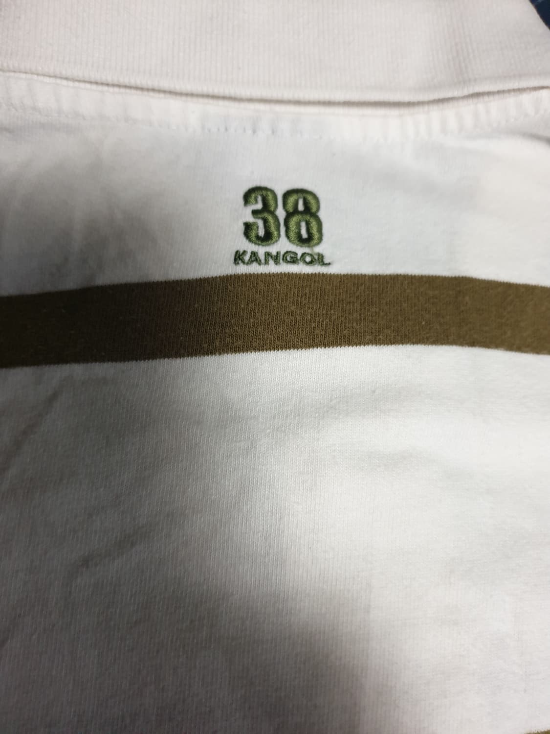 캉골 스트라이프 카라티 카키&화이트 (M) 상품이미지4