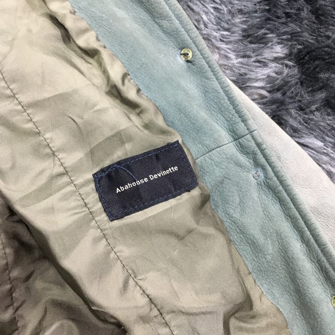 투티/0232 일본 빈티지 아바하우스 드비넷 가죽 자켓 그린 민트 상품이미지9