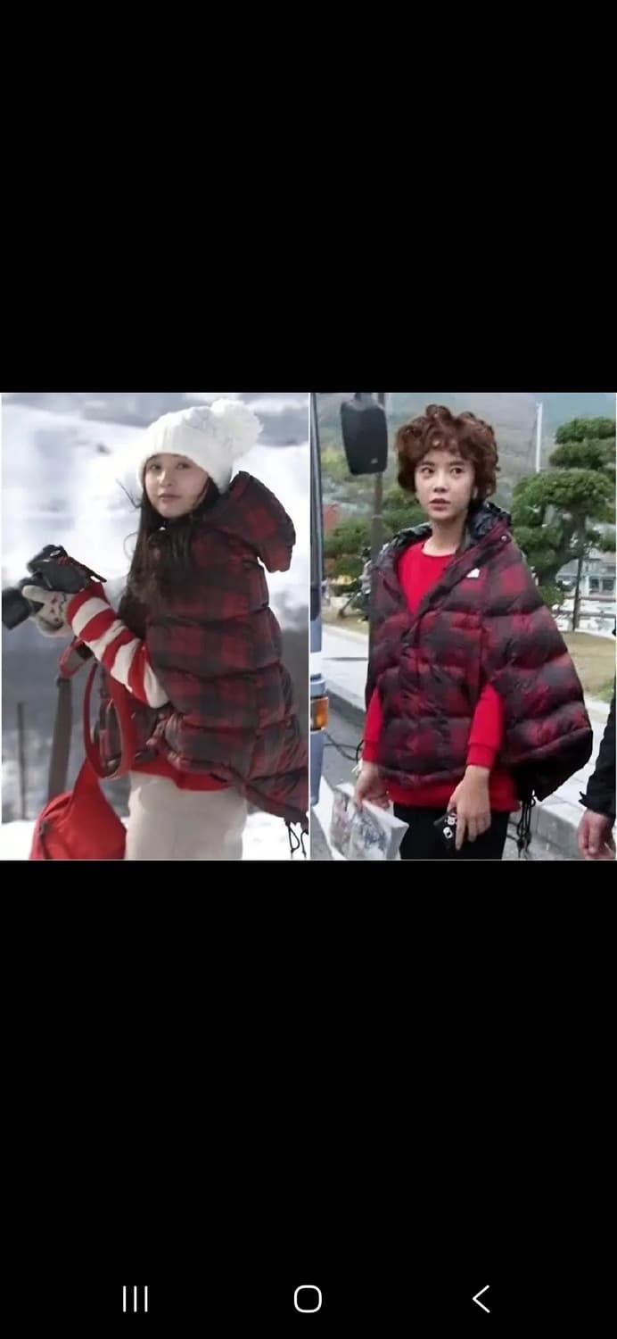 노스페이스 700 판초 체크 구스다운 패딩 90 상품이미지7