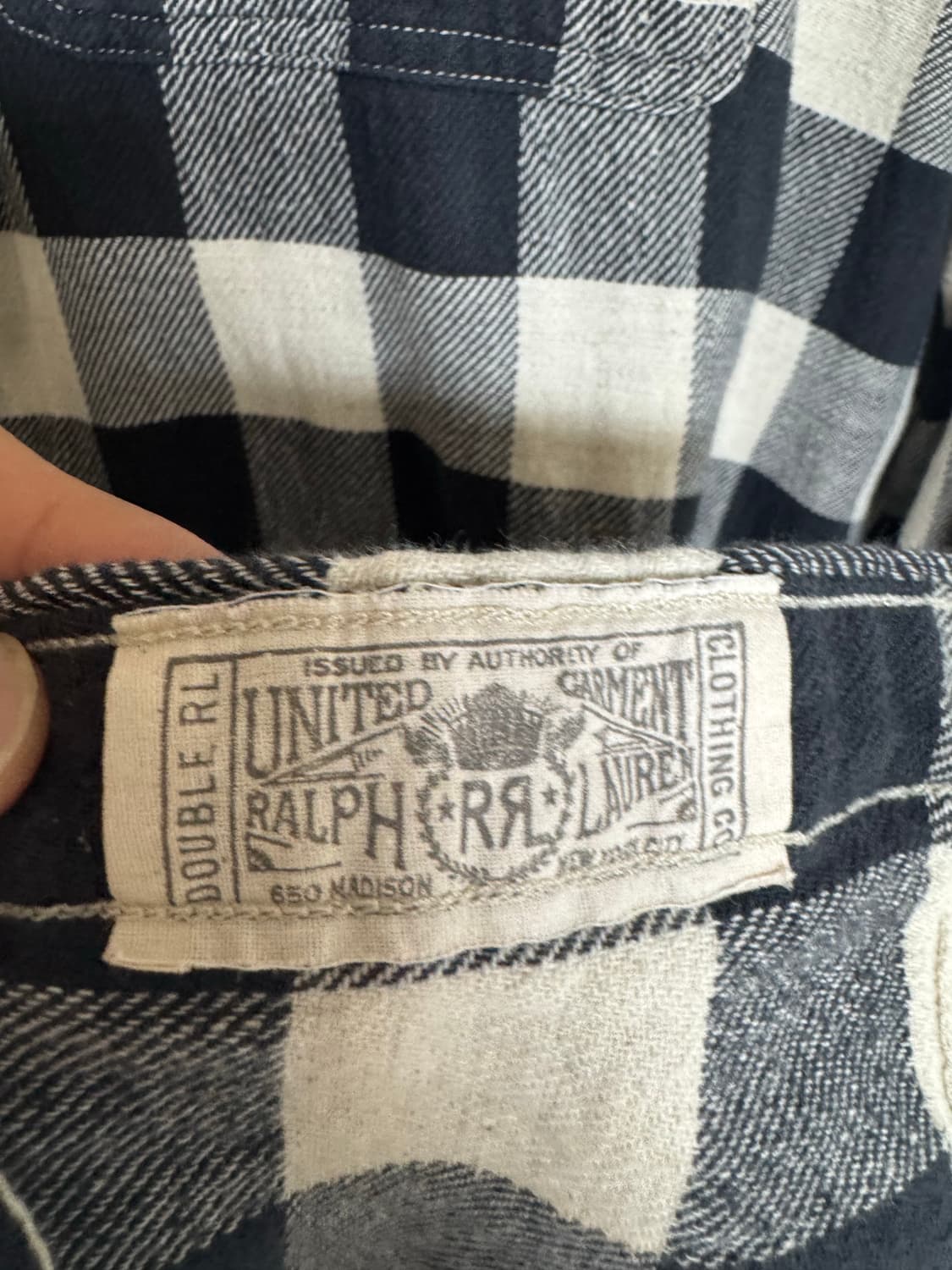 L RRL 버팔로 체크 트윌 워크 블랙 화이트 체크 셔츠 상품이미지4