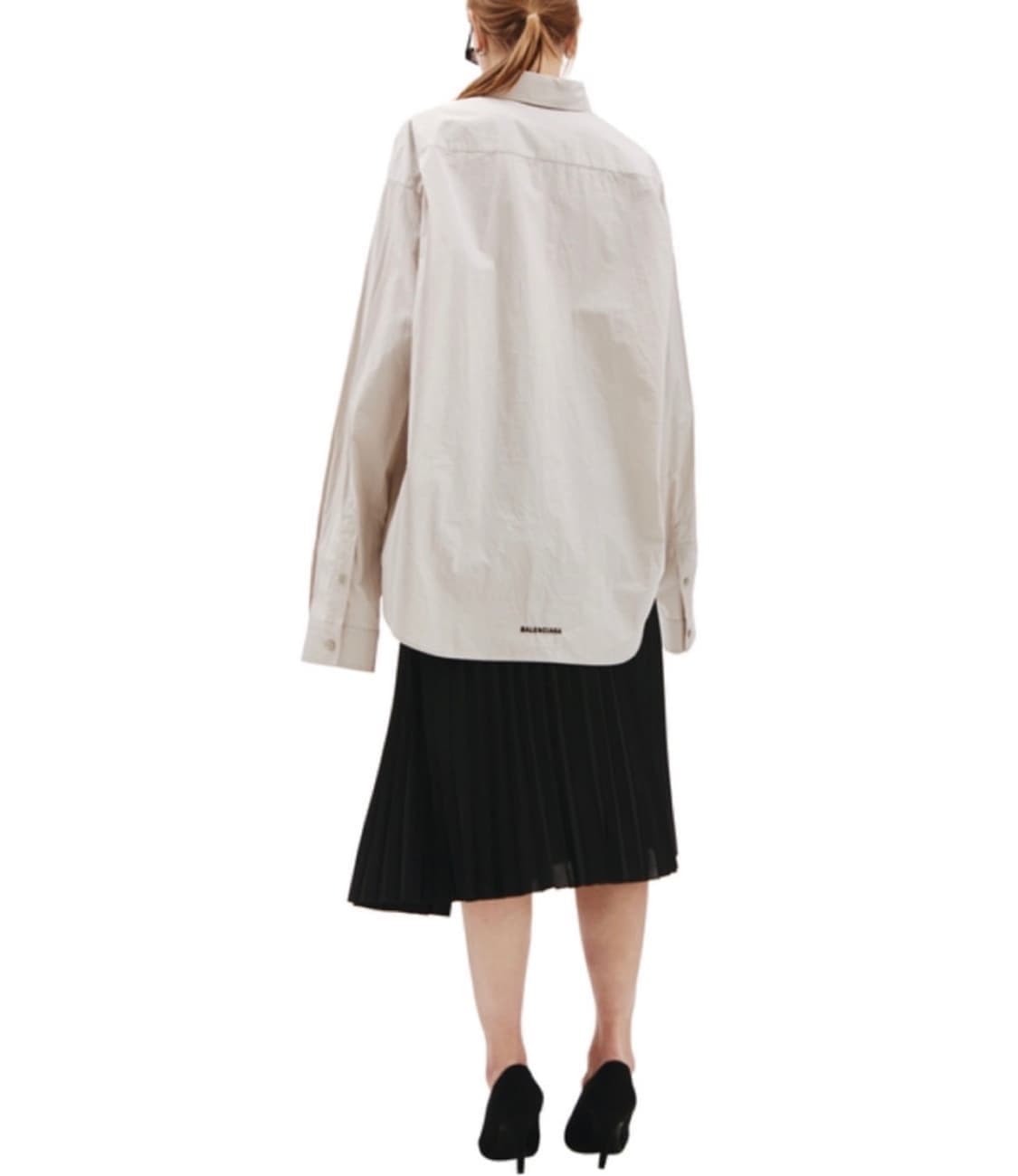 발렌시아가 유니섹스 베이지 오버핏 코튼셔츠  상품이미지4