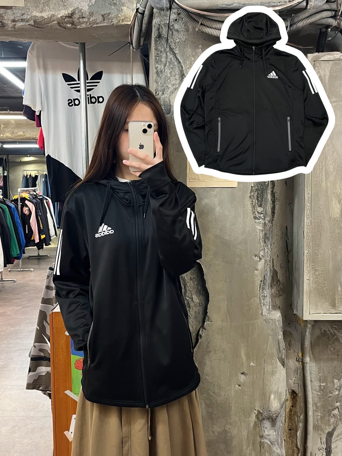 아디다스 후드집업 블랙 M #csz978 상품이미지1