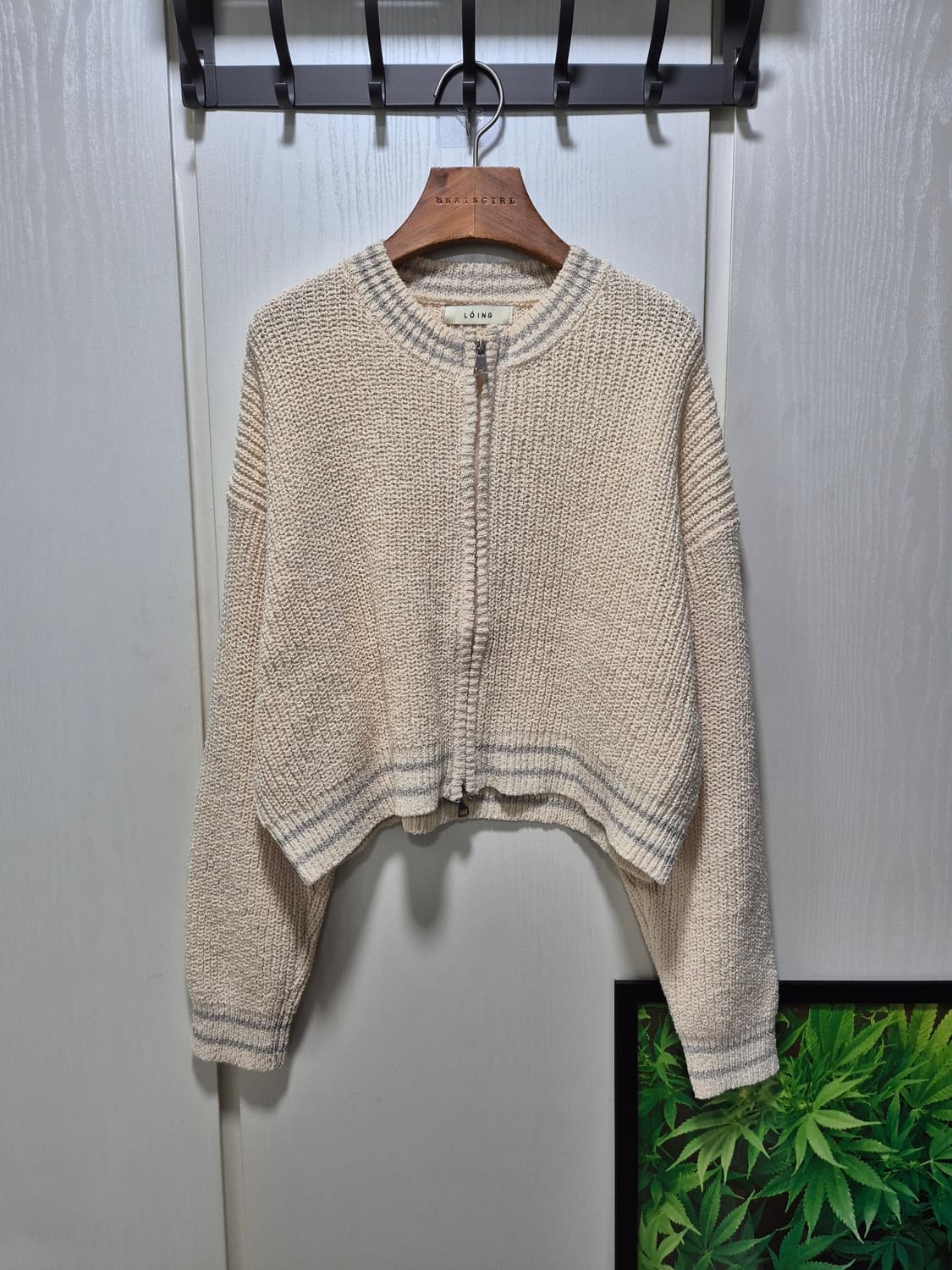 빈티지 크롭 니트 집업 가디건 상품이미지1
