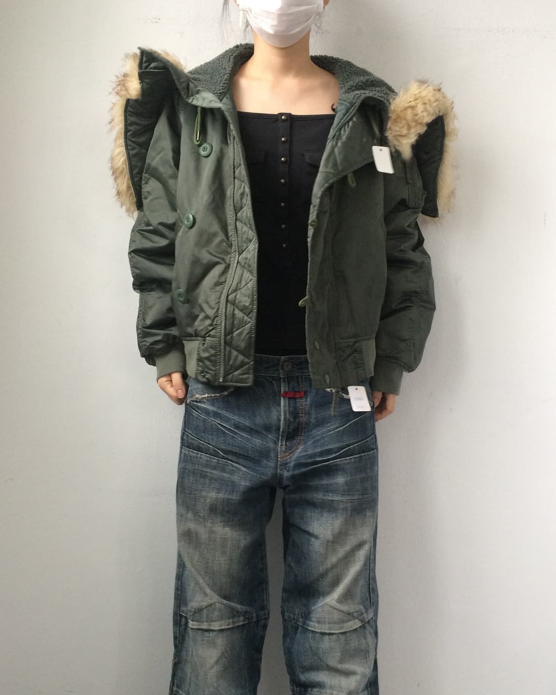 American eagle fake fur hood jacket 상품이미지9