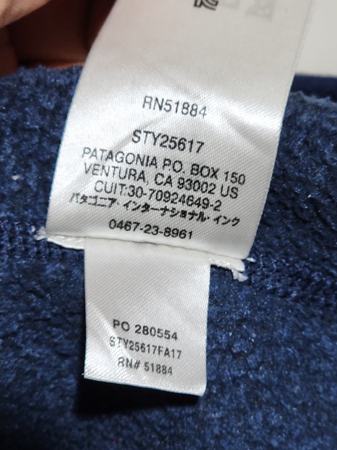 (L) 파타고니아 반집업 티셔츠 네이비 기모 긴팔티 등산복  상품이미지6