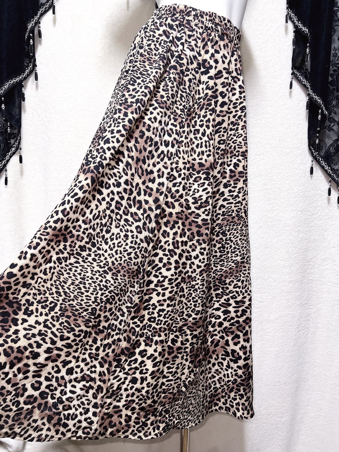 레오파드 호피 애니멀패턴 맥시롱스커트 갸루 펑크 오리엔탈 너드 그런지 상품이미지1