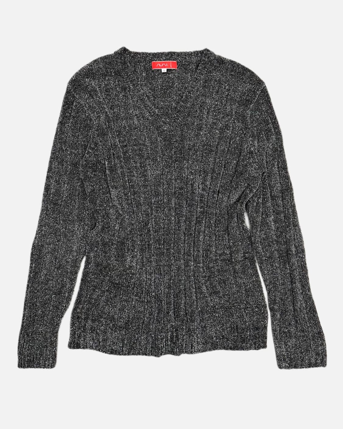 AVAIL JEAN ribbed v-neck brushed knit 상품이미지1