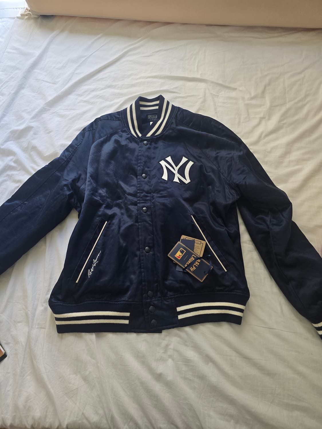 폴로 랄프로렌 양키스 바시티 새틴 점퍼 XL 상품이미지1