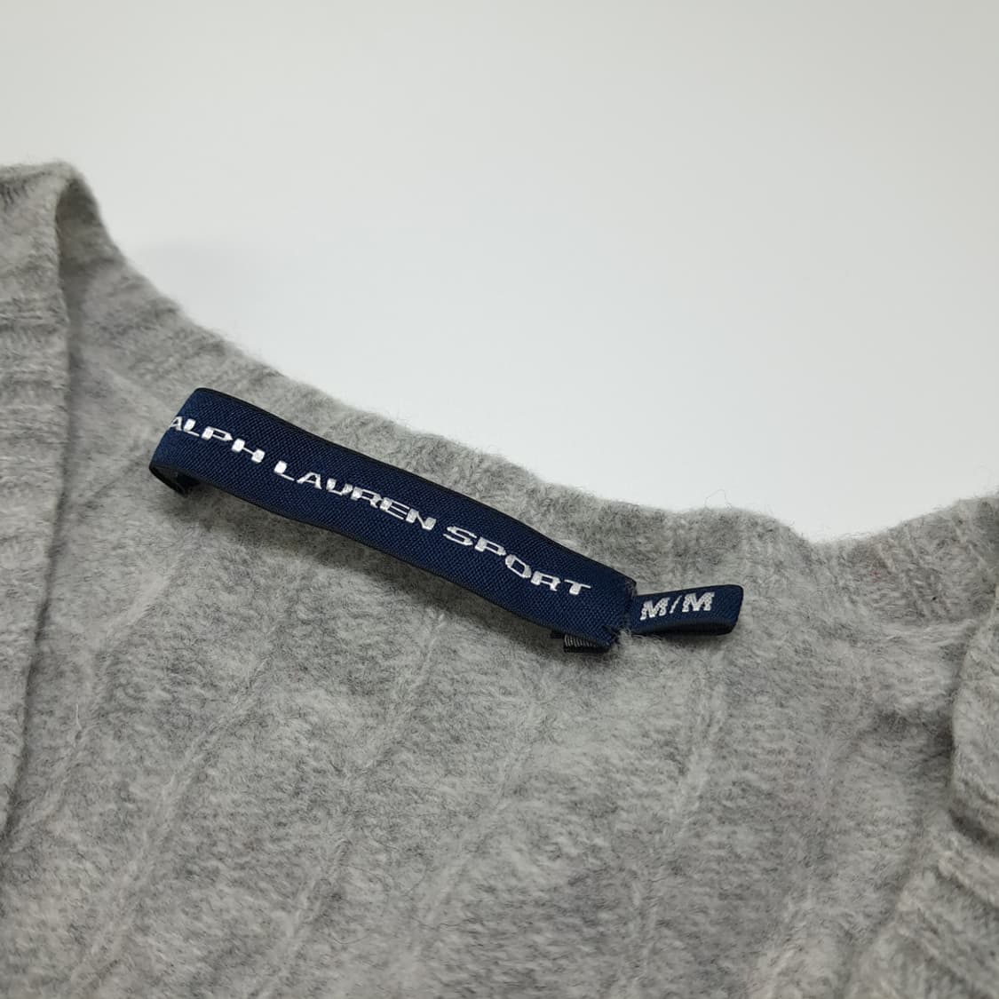 CL262 M 폴로 00s 울 브이넥케이블 멜란지그레이 니트 스웨터 상품이미지4