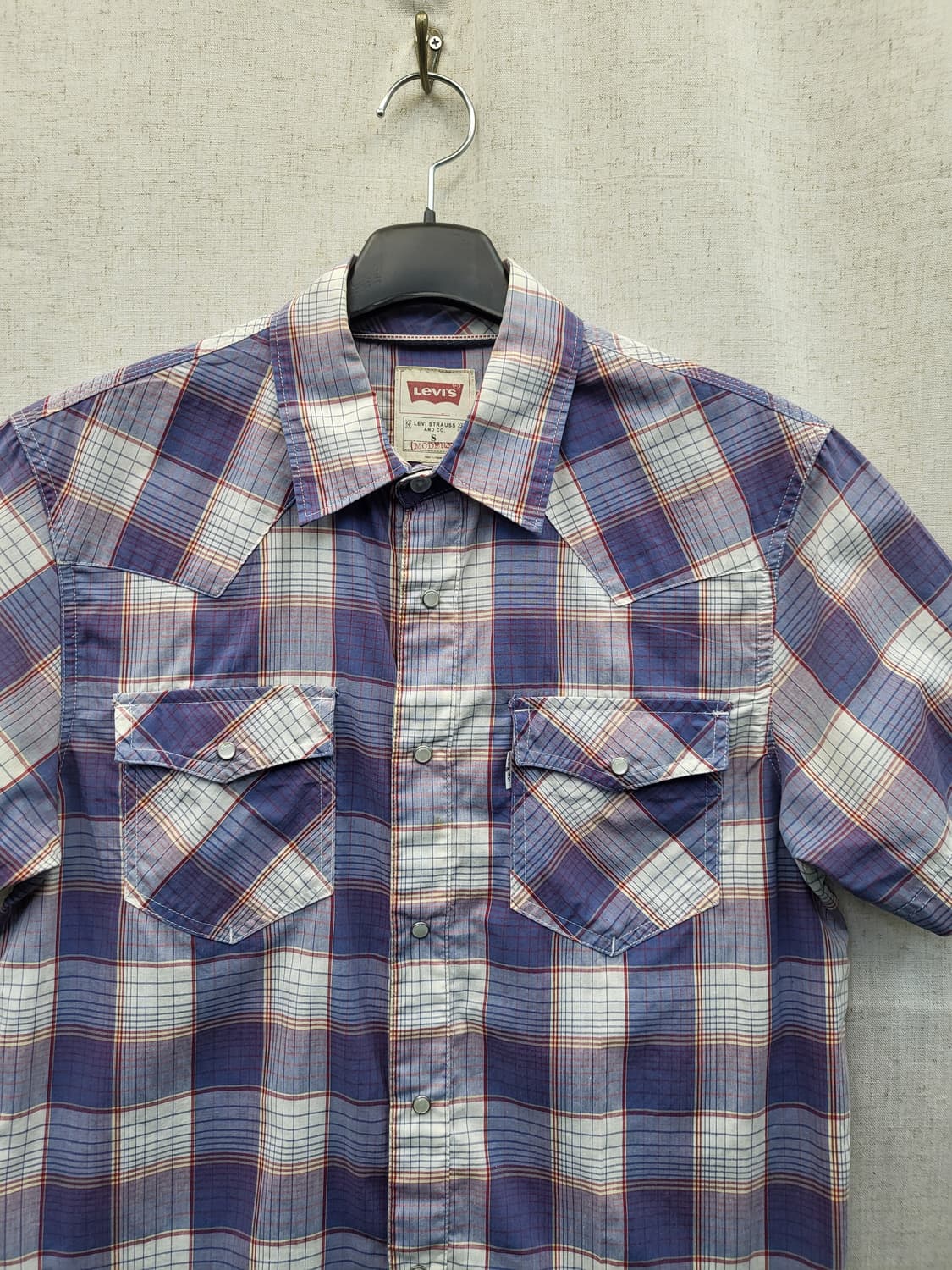 리바이스 체크 반팔 웨스턴 셔츠 상품이미지3