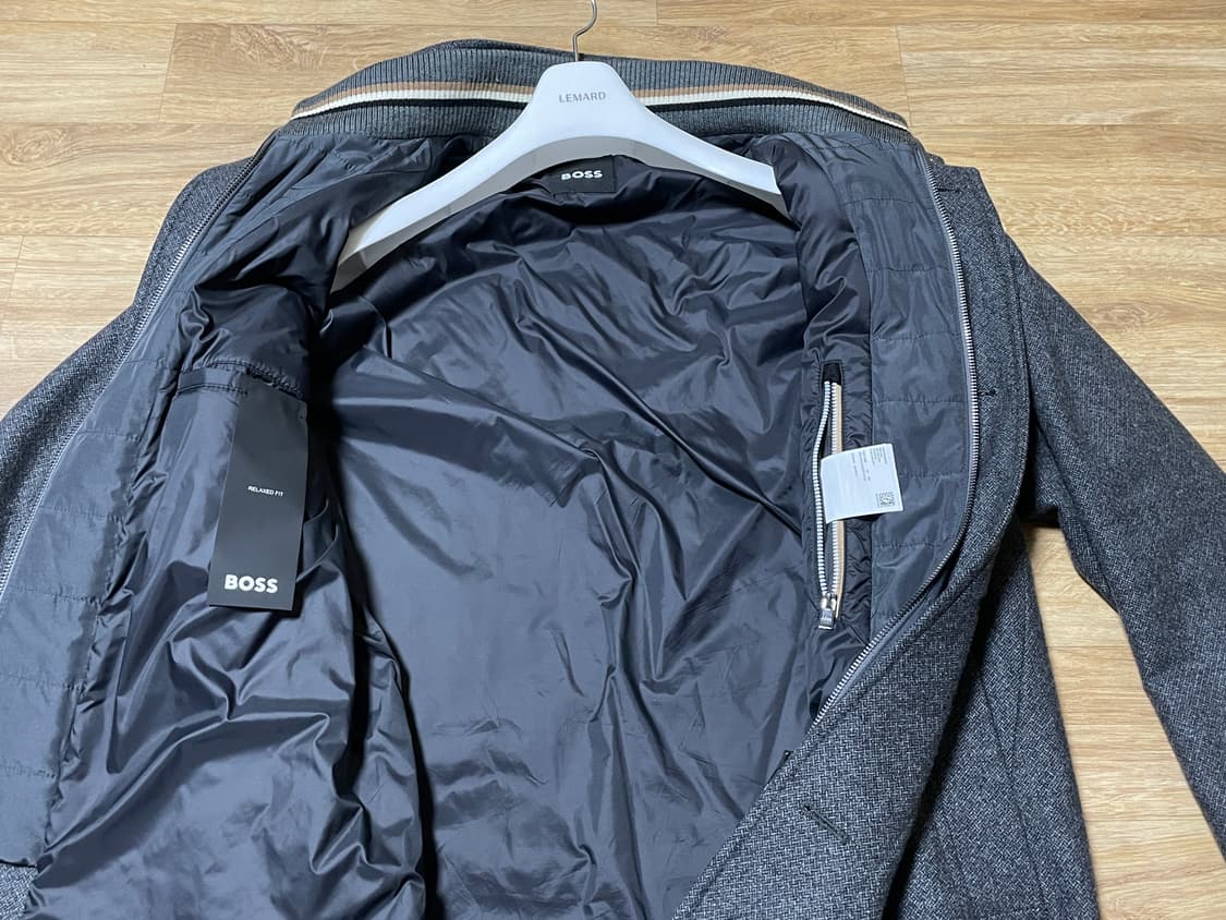 [정품] 휴고보스(BOSS) 남성 울 헤링본 코트 (패딩 라이너 포함)  상품이미지4