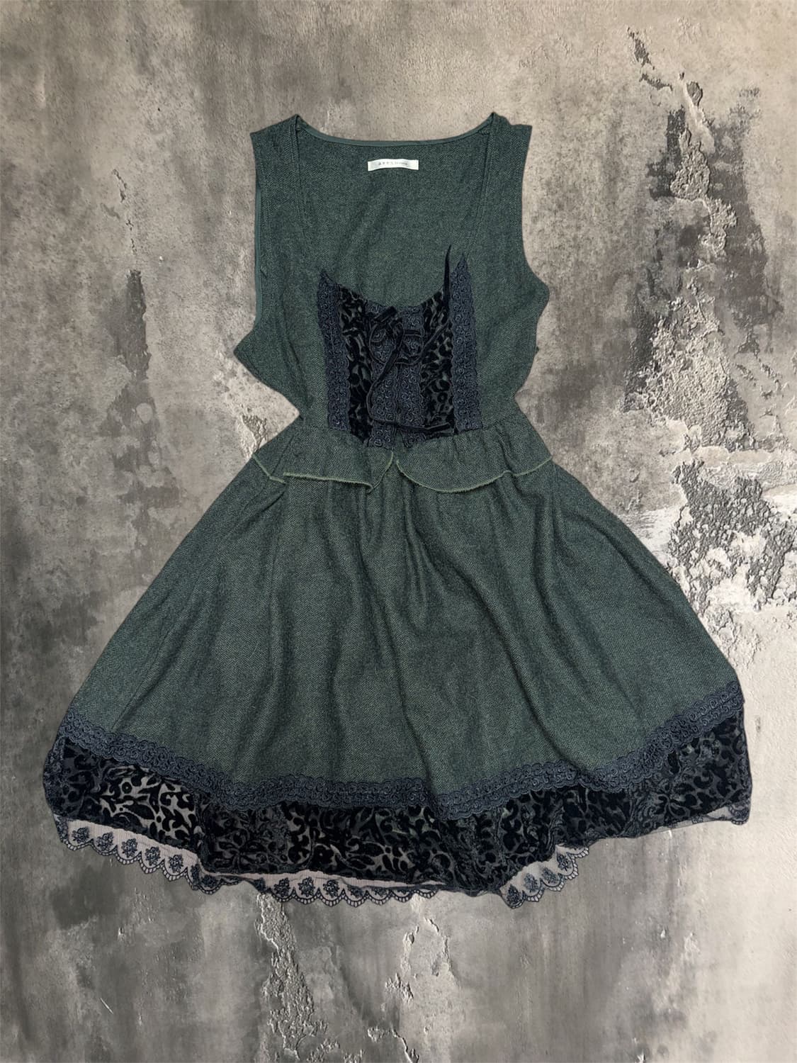 Axes femme velvet dark green dress 상품이미지1