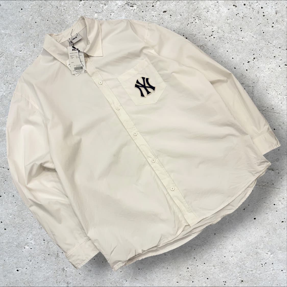 [XL] 엠엘비 MLB 뉴욕 양키스 NY 로고 셔츠 화이트 D365 상품이미지2