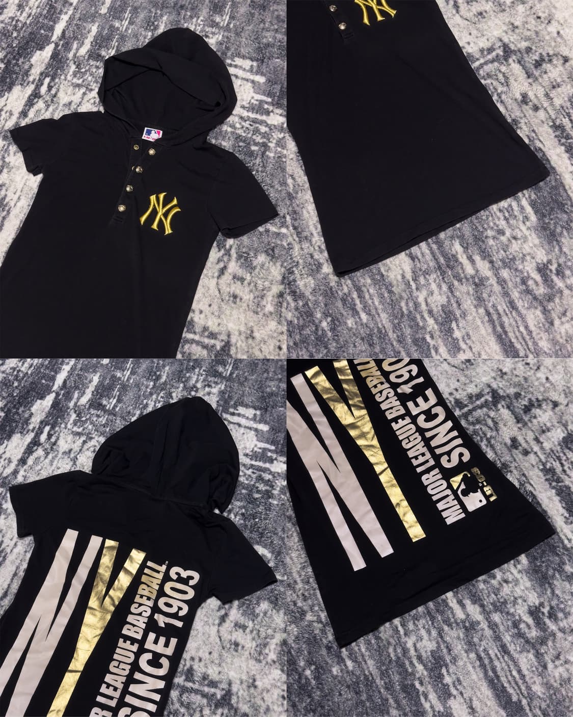 {MLB} NY Yankees Gold Logo Long Hoodie   상품이미지6