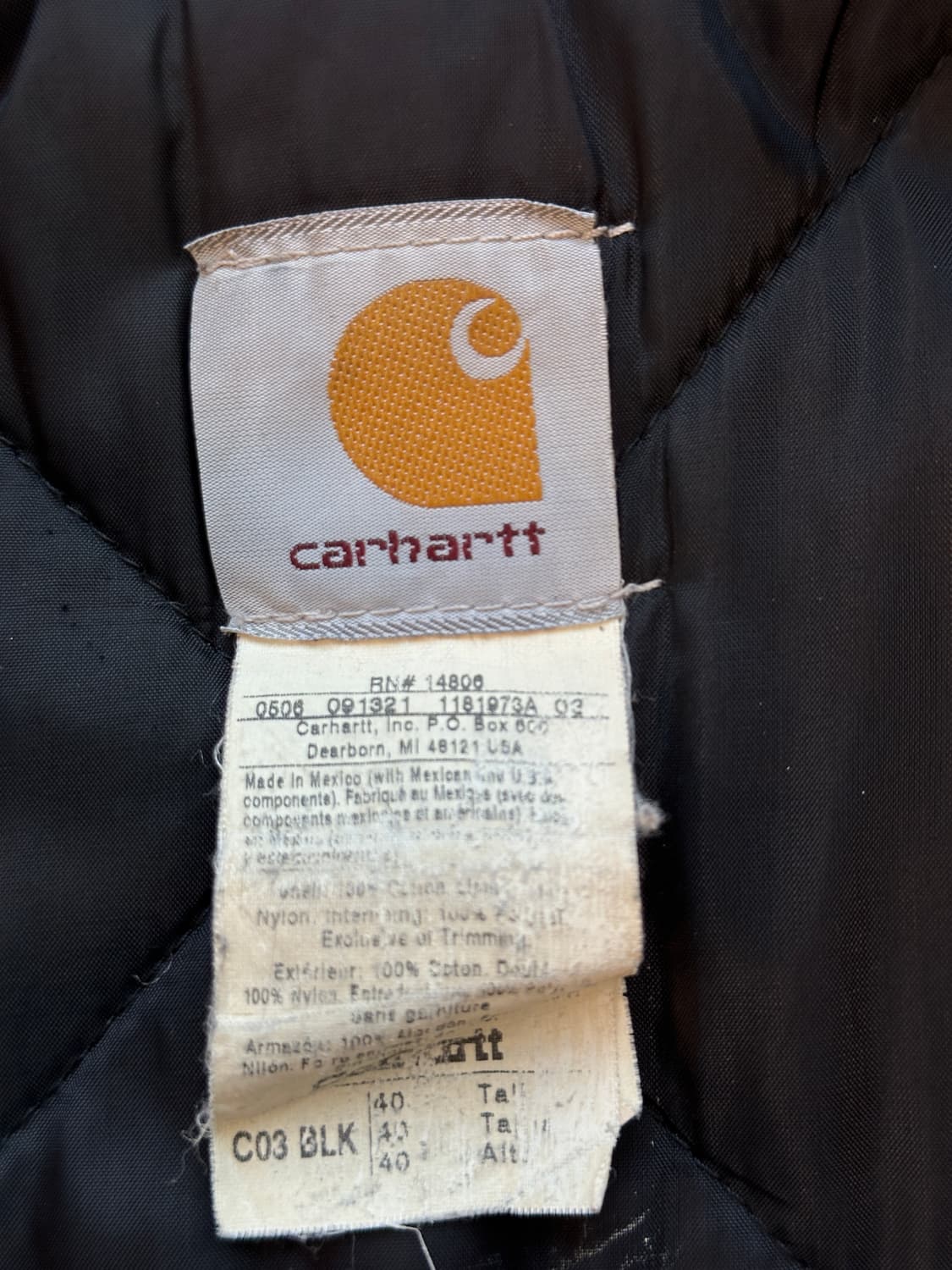 칼하트 블랙 더아크틱 워크자켓 L  상품이미지5