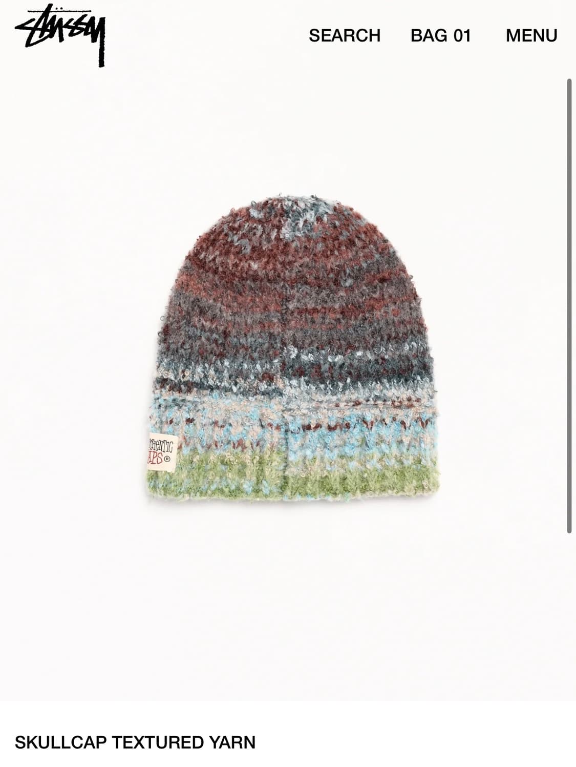 스투시 Stussy SKULLCAP TEXTURED YARN 비니 상품이미지1