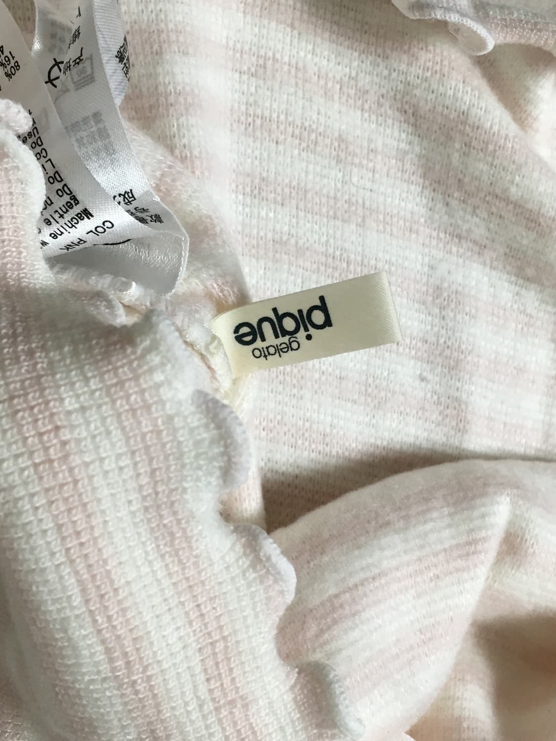 젤라또피케 핑크 스트라이프 리본 나시 슬리브리스 라떼 히메 갸루 러블리 상품이미지2