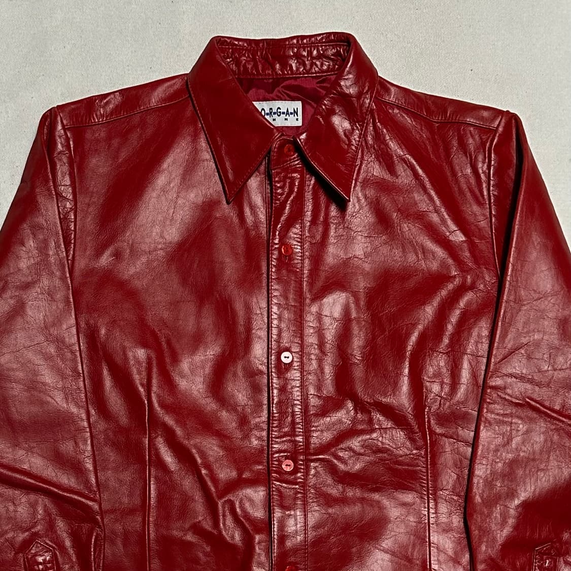 L vtg 레드레더 셔츠 자켓 상품이미지1