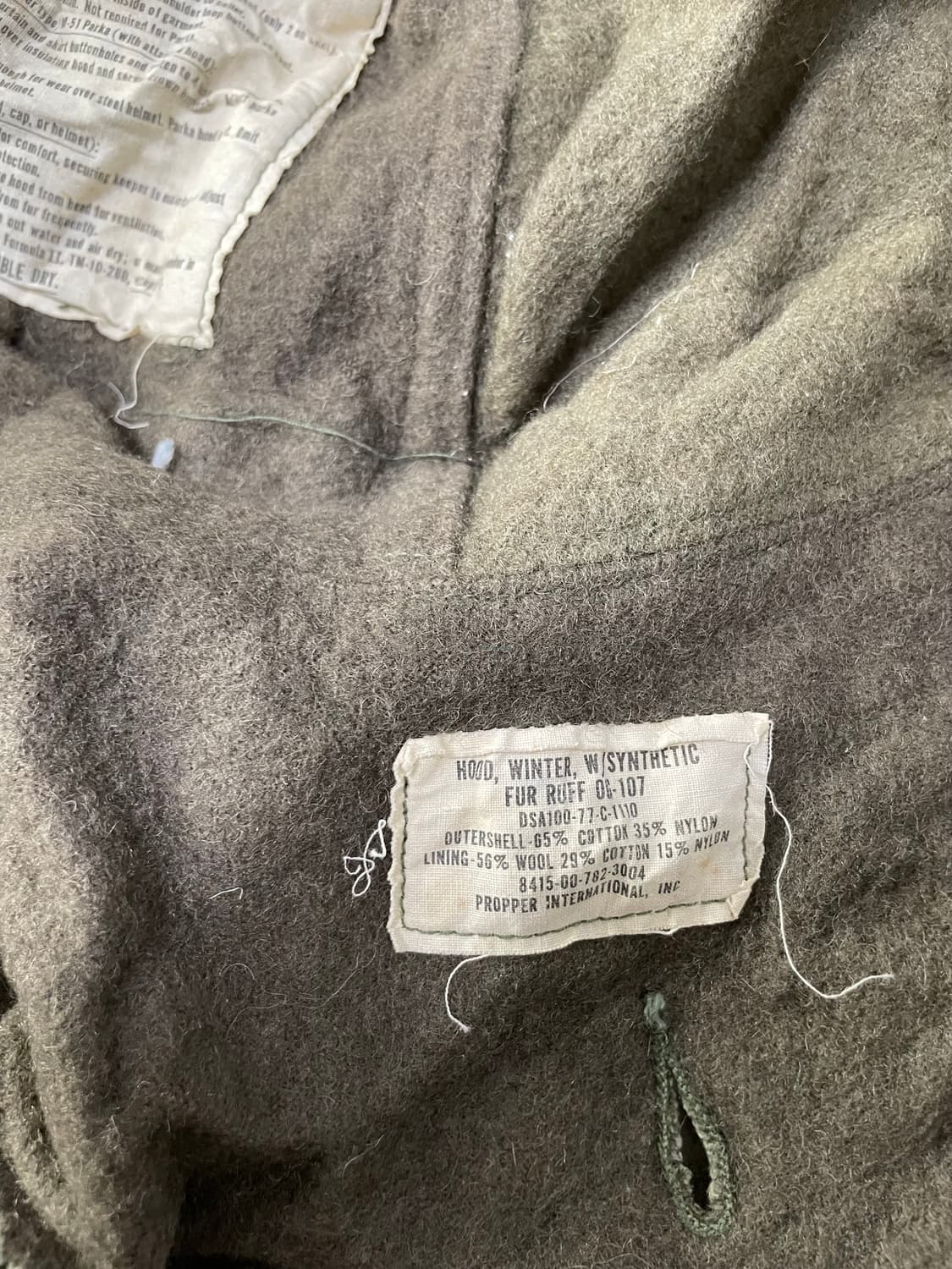 70s 오리지널 미군 m65 피쉬테일 라이너 포함 개파카 상품이미지8