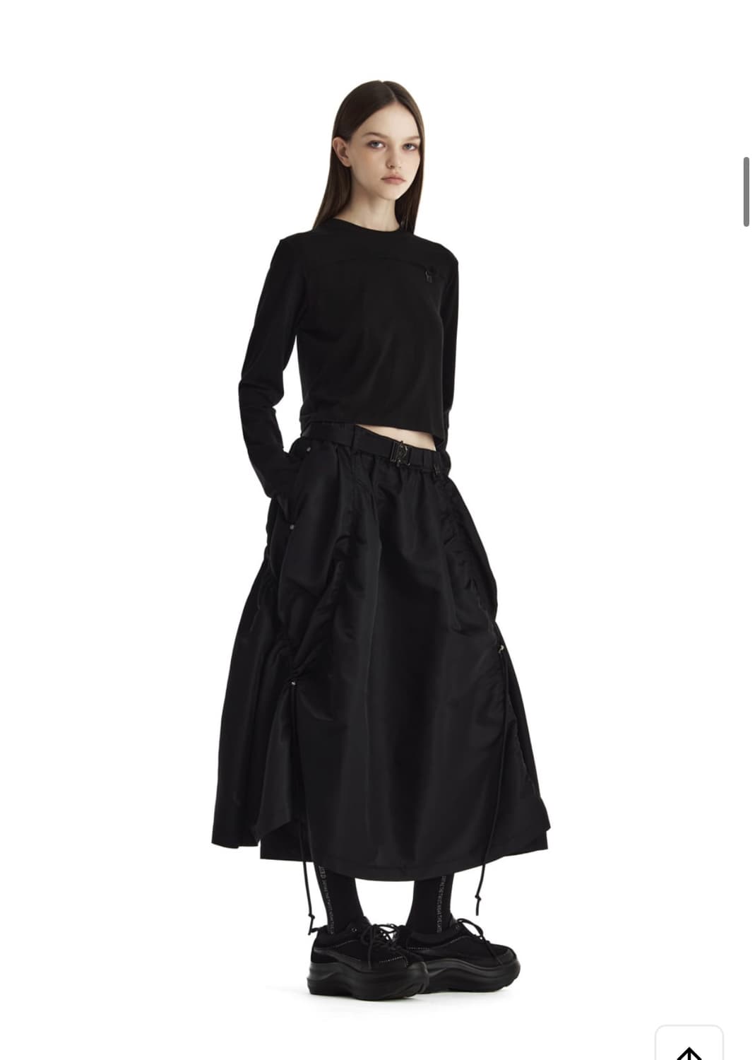 새상품) 트리밍버드 나일론 플레어 셋업 스커트 상품이미지6
