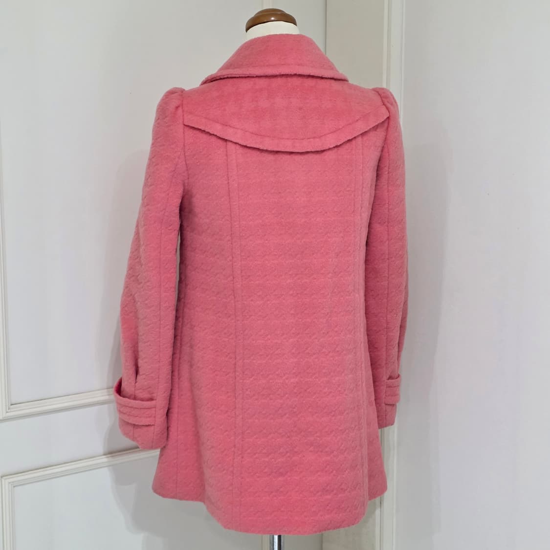 soup) 빈티지 핑크 울 앙고라 모직 혼방 로맨틱 클래식버튼 히메 코트 상품이미지2