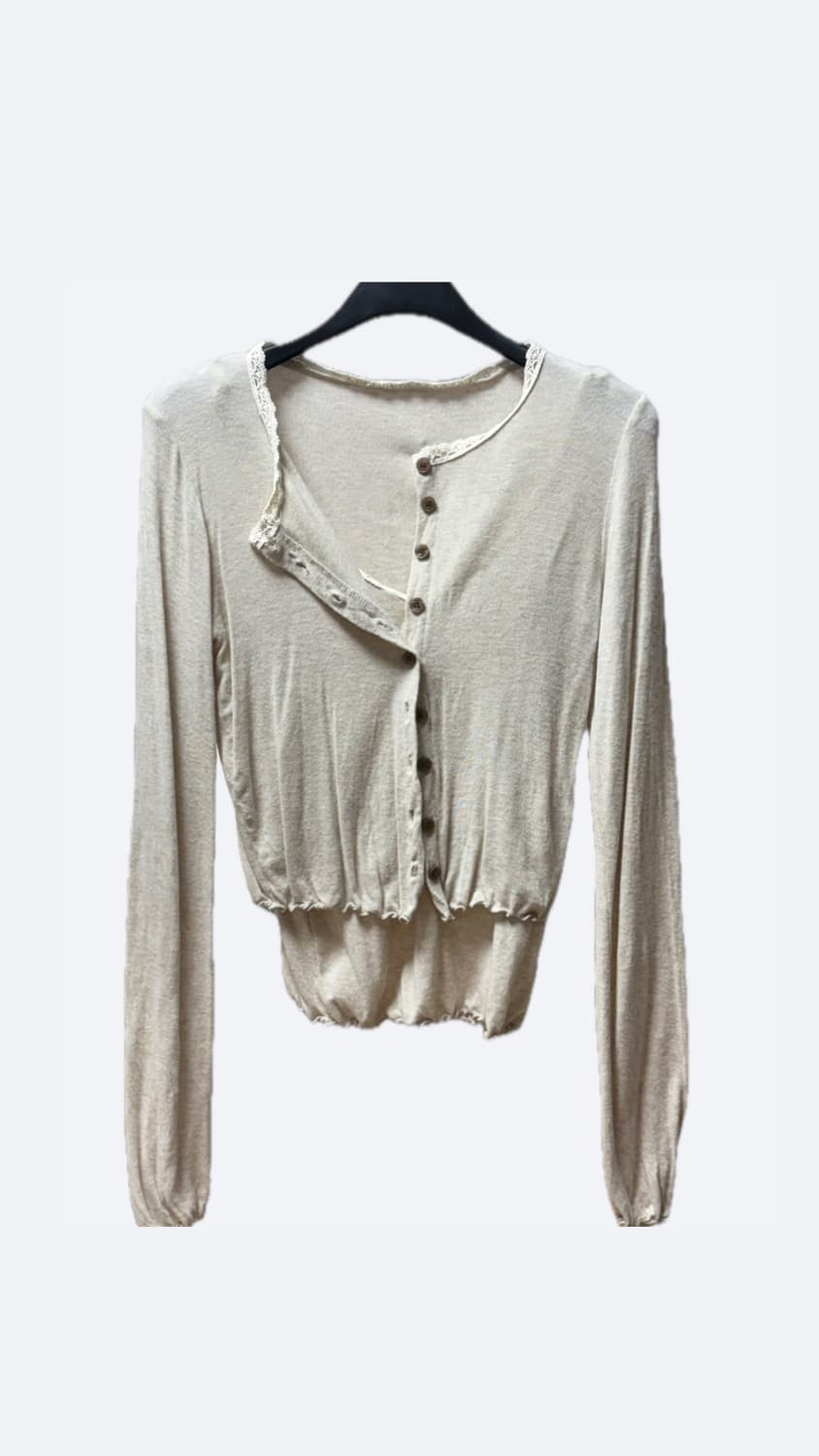 제니오 루나 레이스 슬리브리스 가디건+슬리브리스 상품이미지2