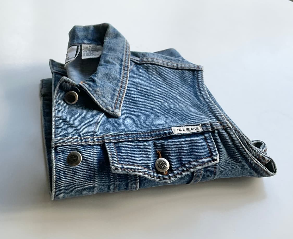 Bill Blass 핸드페인팅 커스텀 데님 베스트 M 상품이미지10