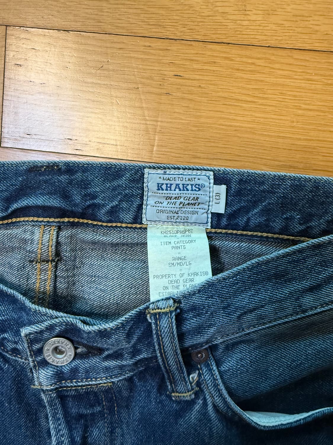 카키스 블레이크 데님 워시드 블루 라지 상품이미지3