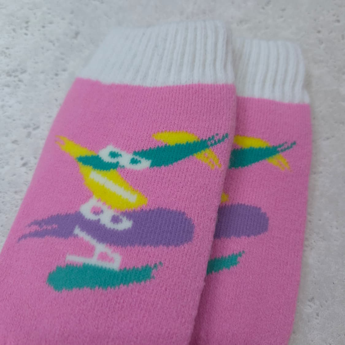 일본제 핑크 스키 캐릭터 겨울 양말 2P 상품이미지2