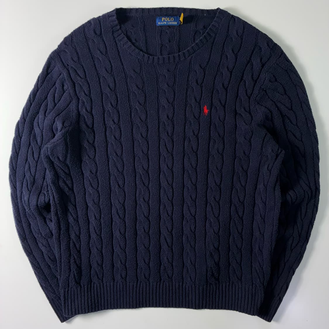 Polo  폴로 랄프로렌 신형 자수 코튼 네이비 꽈배기 니트  상품이미지1