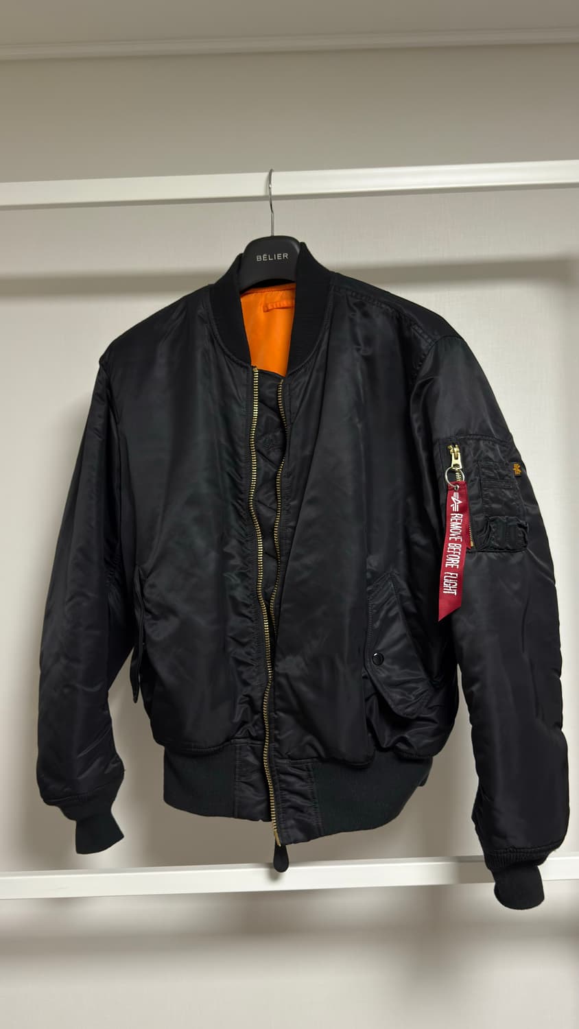 알파인더스트리 ma-1 플라이트 자켓 블랙 L  상품이미지1