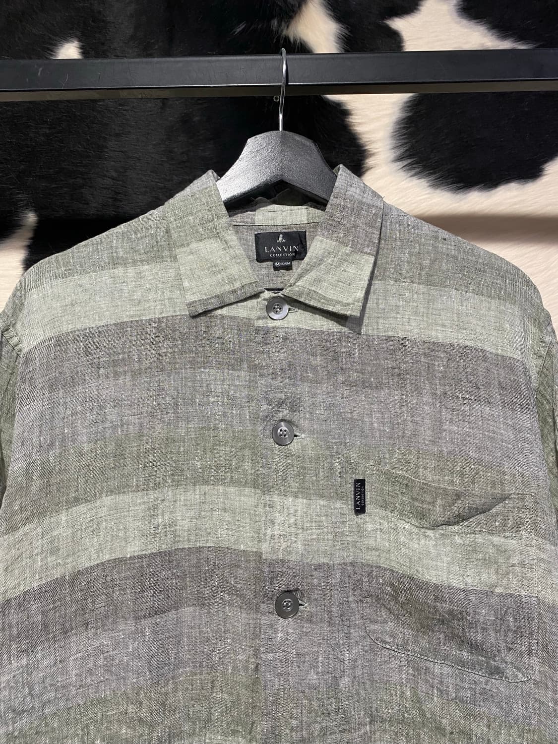 Lanvin 린넨 스트라이프 포켓 반팔 셔츠 상품이미지2