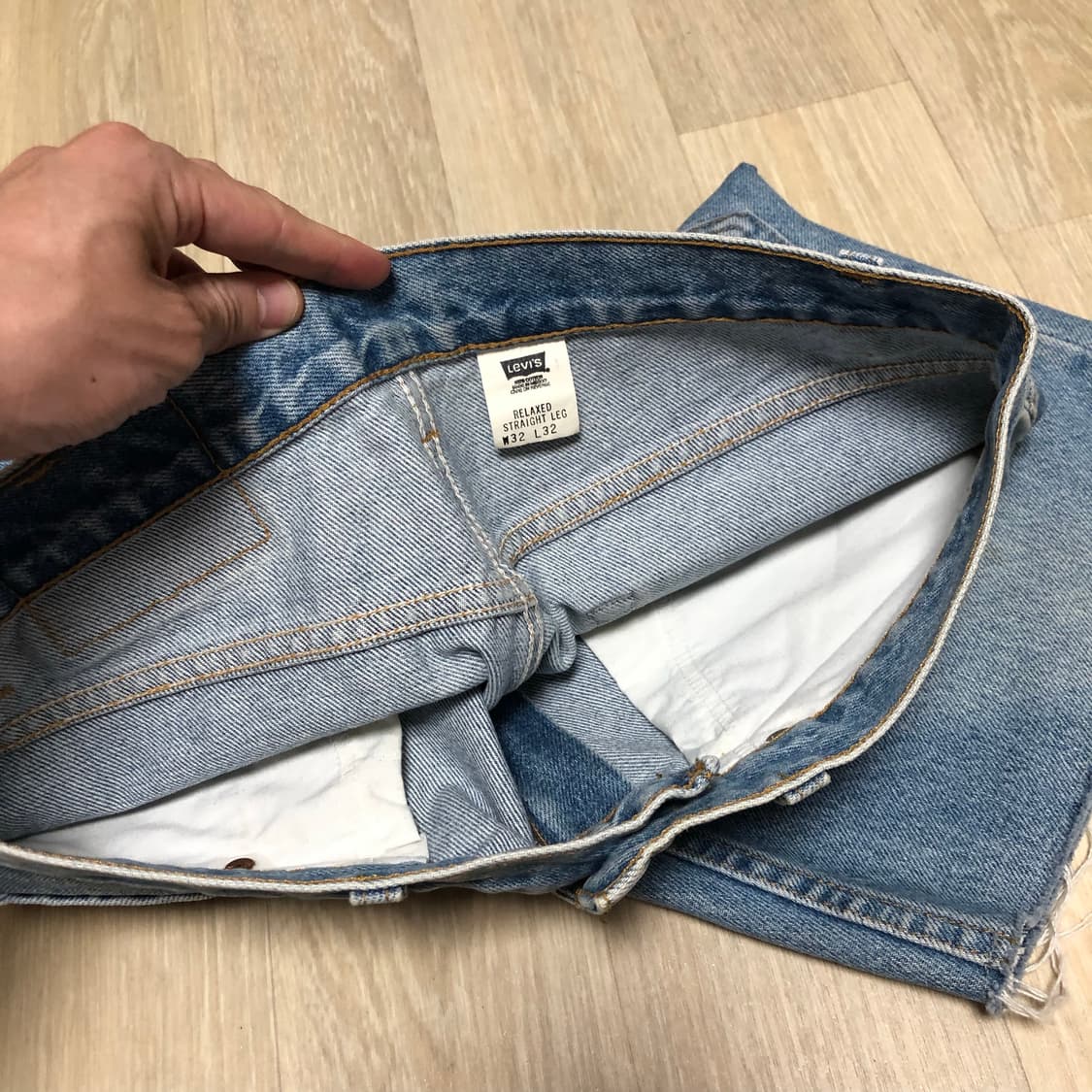 (32) 00's 리바이스 Levi's 550 릴렉스드핏 연청 쇼츠 반바 상품이미지4