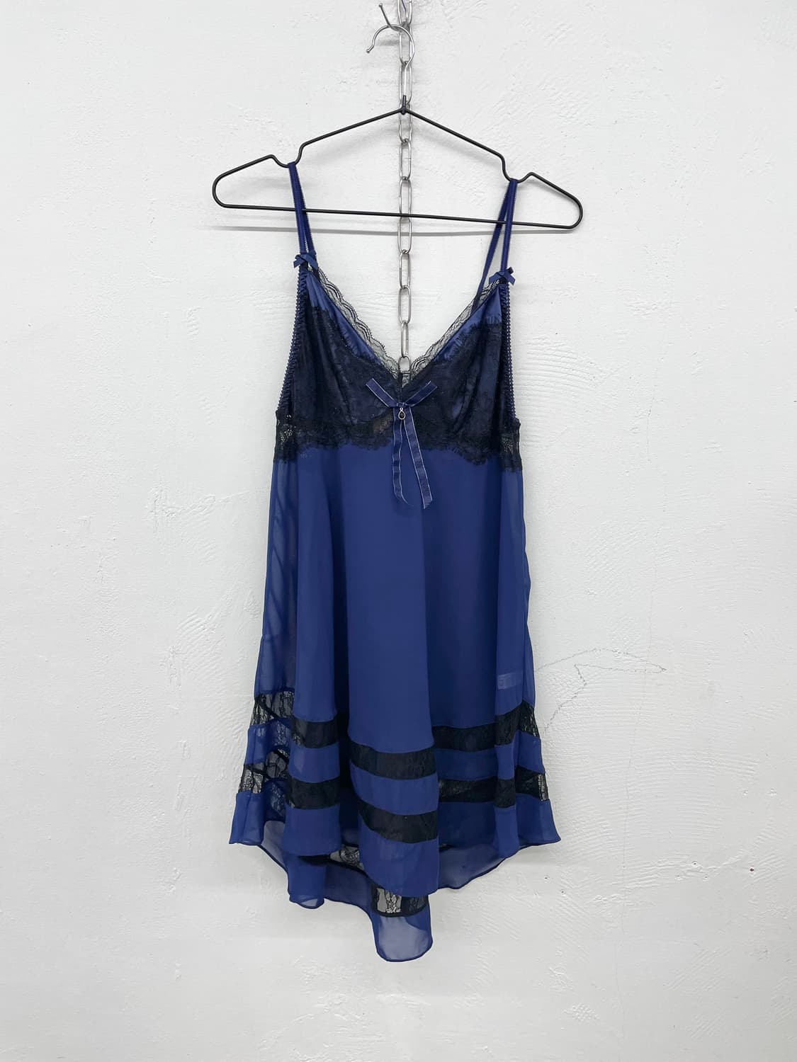 에블린 블루 레이스 시어 슬립 상품이미지4