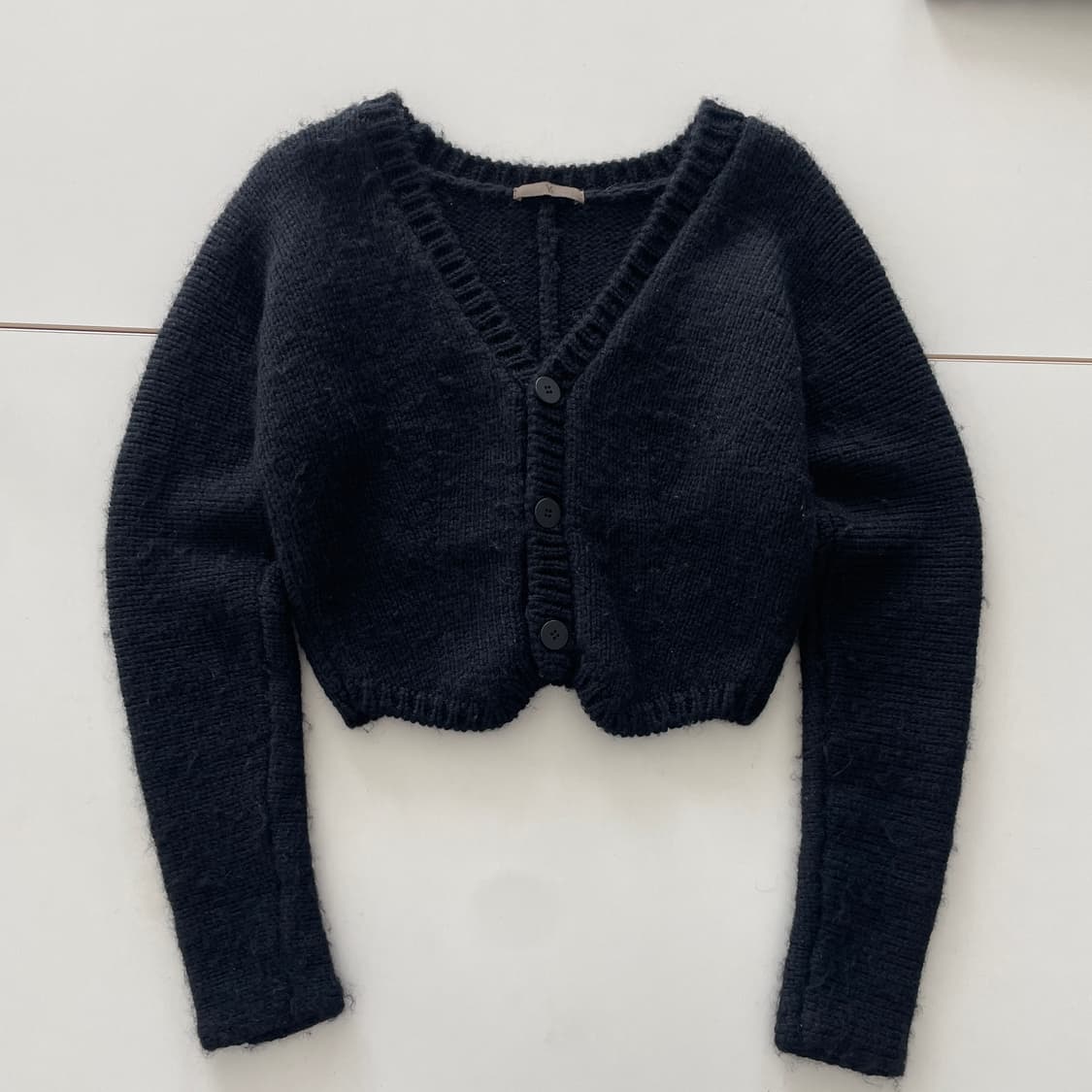 요지야마모토 블랙 크롭 가디건 상품이미지1