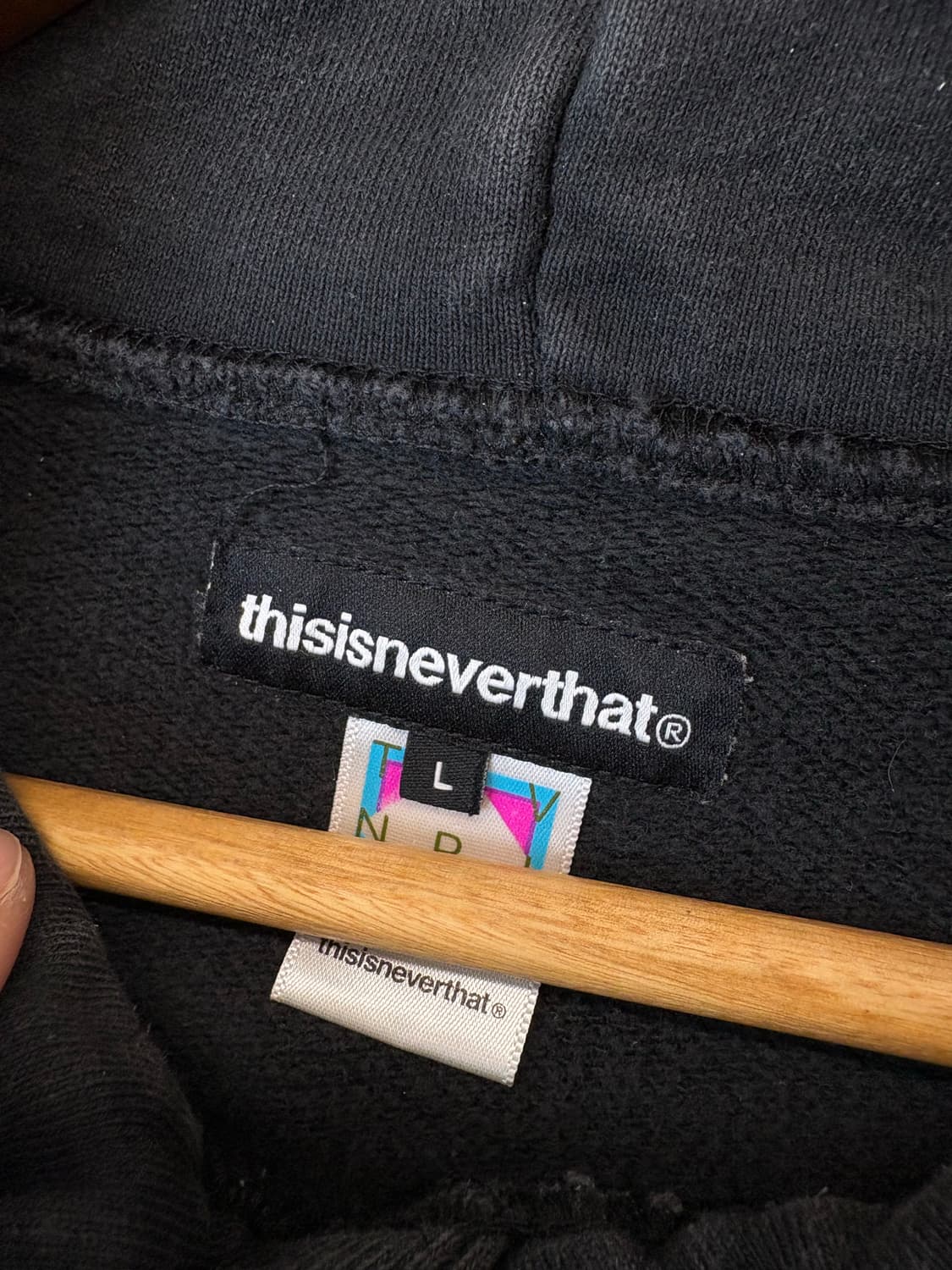 디스이즈네버댓 빈티지 헤비코튼 후드티 블랙 상품이미지6